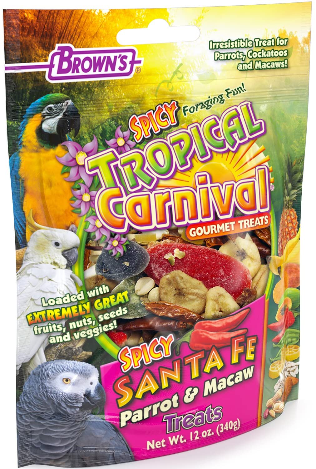 F.M. Brown's Super Premium   Spicy Santa Fe Parrot Bird Treats - 12 oz  