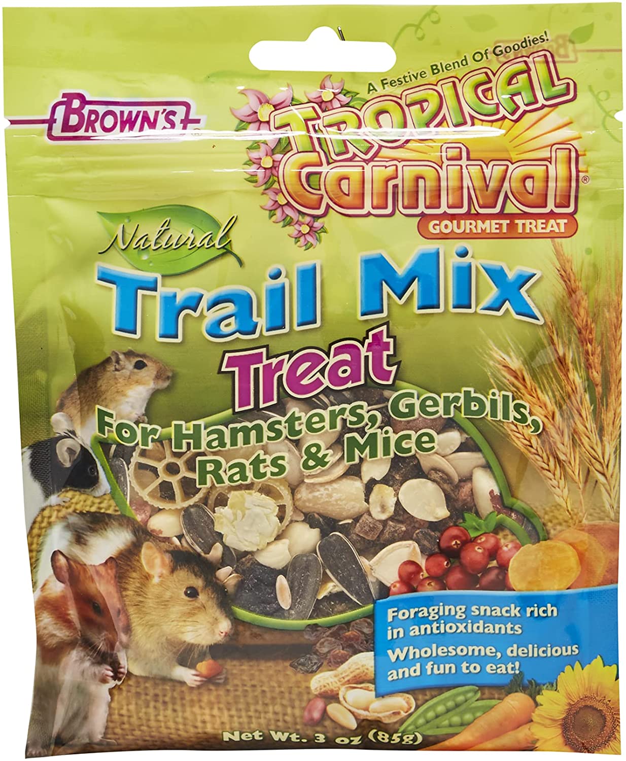 F.M. Brown's Trail Mix Hamster  Small Animal Treats - 3 oz  