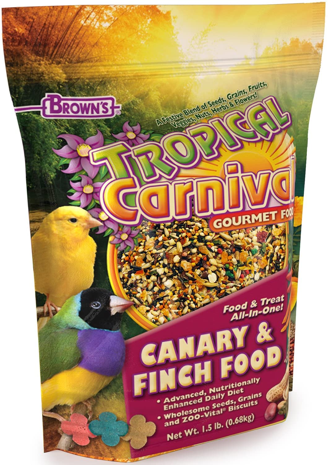 F.M. Brown's Tropical Carnival Canary & Finch Bird Food - 1.5 lb Bag  