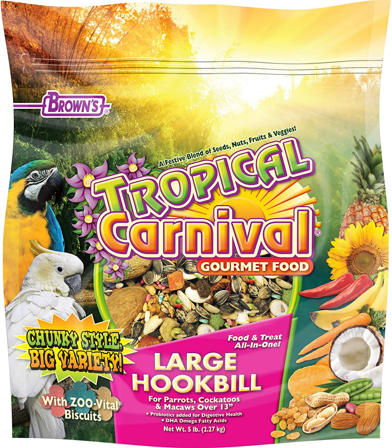 F.M. Brown's Tropical Carnival Large Hookbill Bird Food - 5 lb Bag  