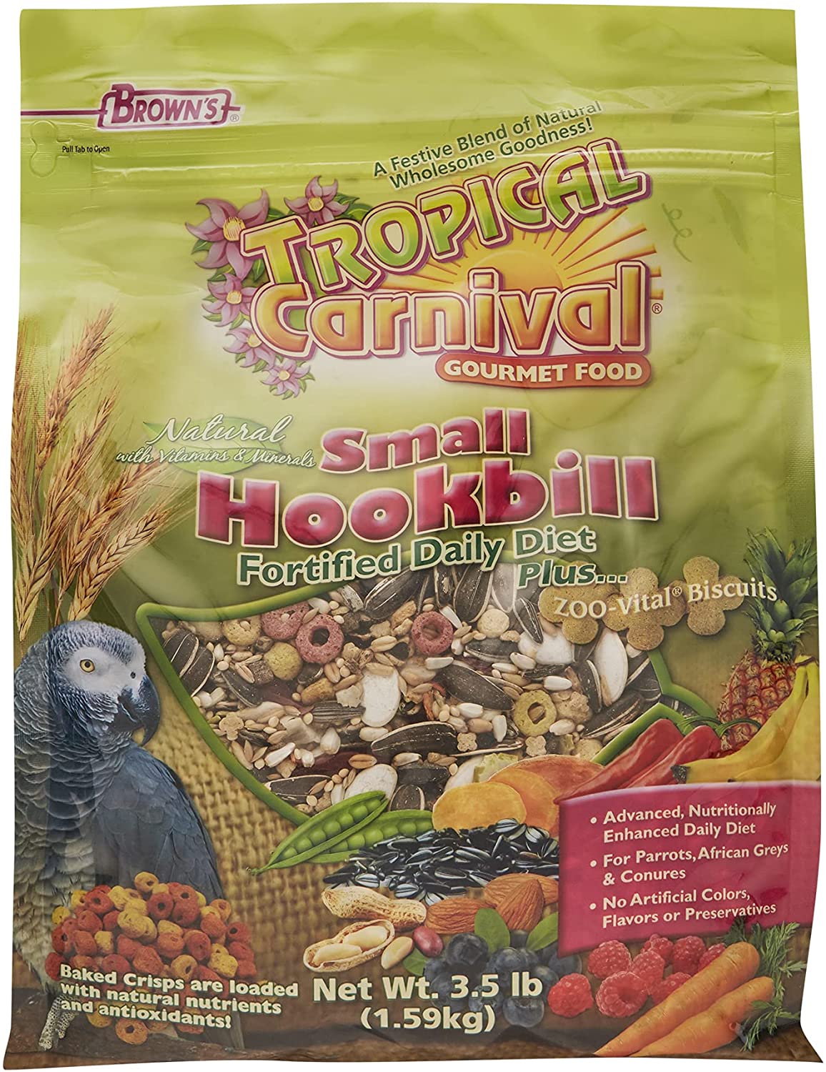 F.M. Brown's Tropical Carnival Natural Small Hookbill Bird Food - 3.5 lb Bag  