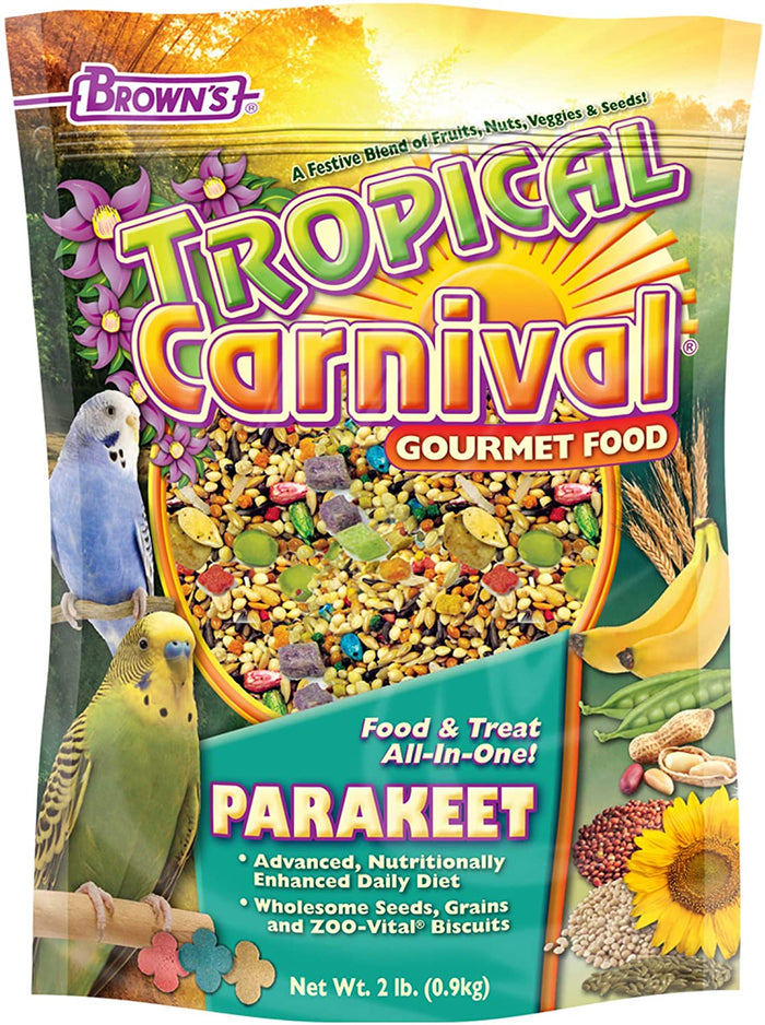F.M. Brown's Tropical Carnival Parakeet Bird Food - 2 lb Bag