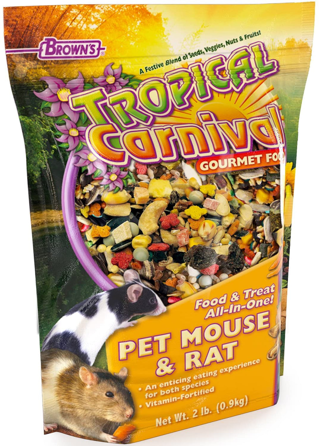 F.M. Brown's Tropical Carnival Rat-Mouse Gourmet Small Animal Food - 2 lb Bag  