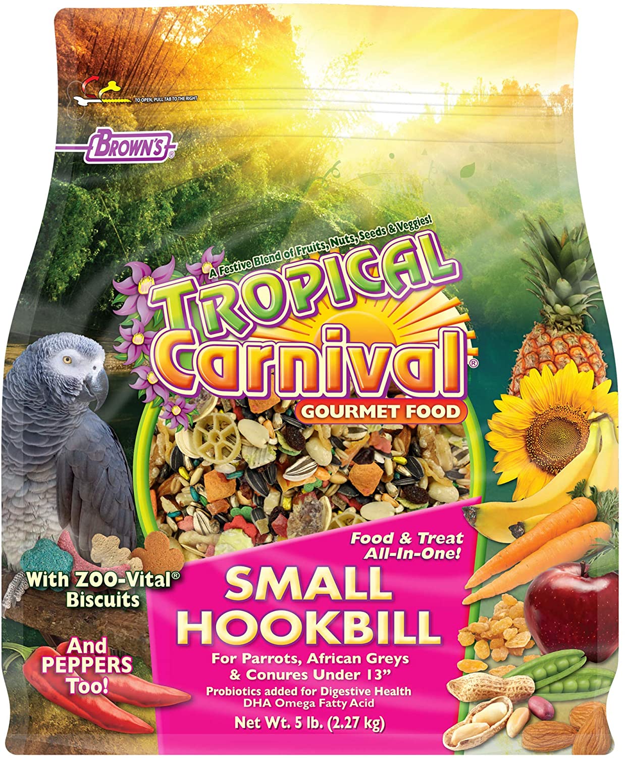 F.M. Brown's Tropical Carnival Small Hookbill Bird Food - 5 lb Bag  