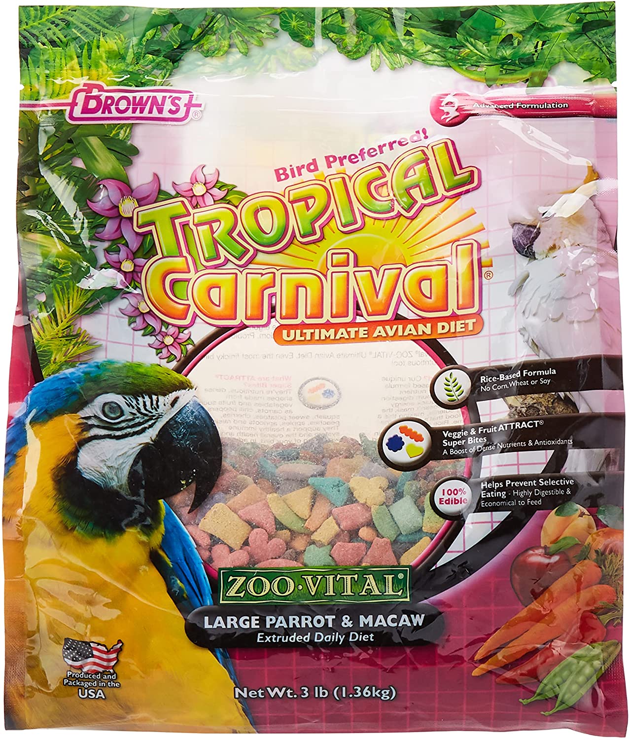 Tropical carnival outlet parrot food