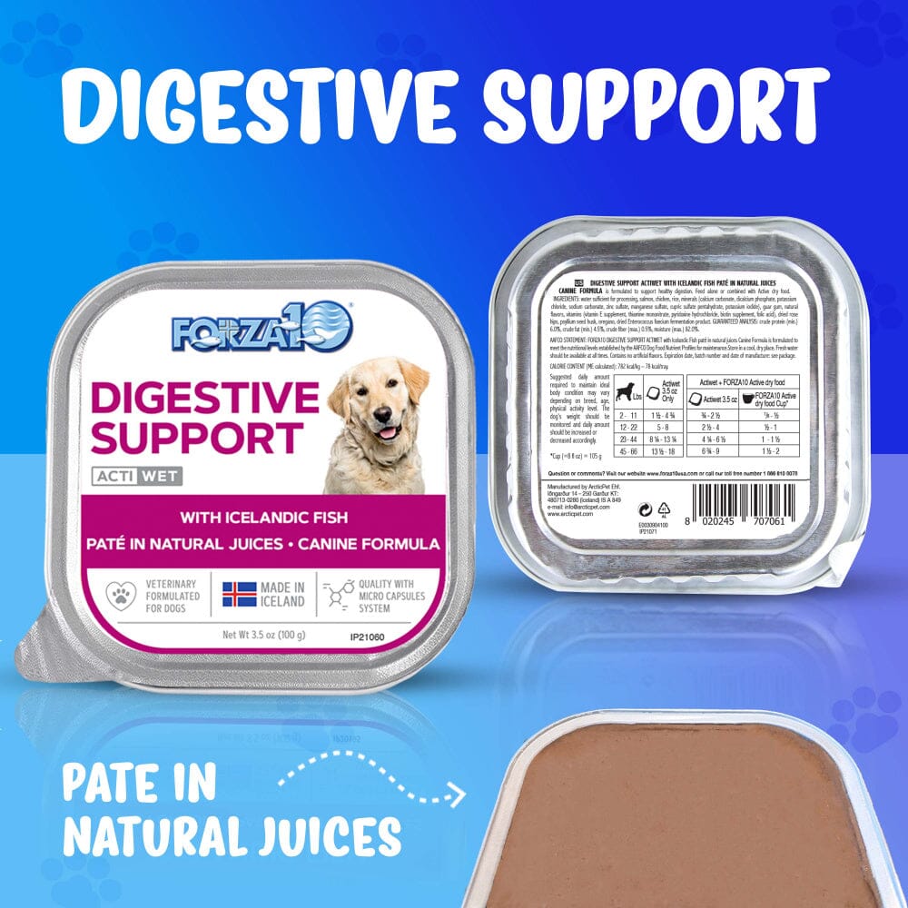 Forza10 Nutraceutic Actiwet Digestive Support Icelandic Fish Recipe Wet Dog Food  