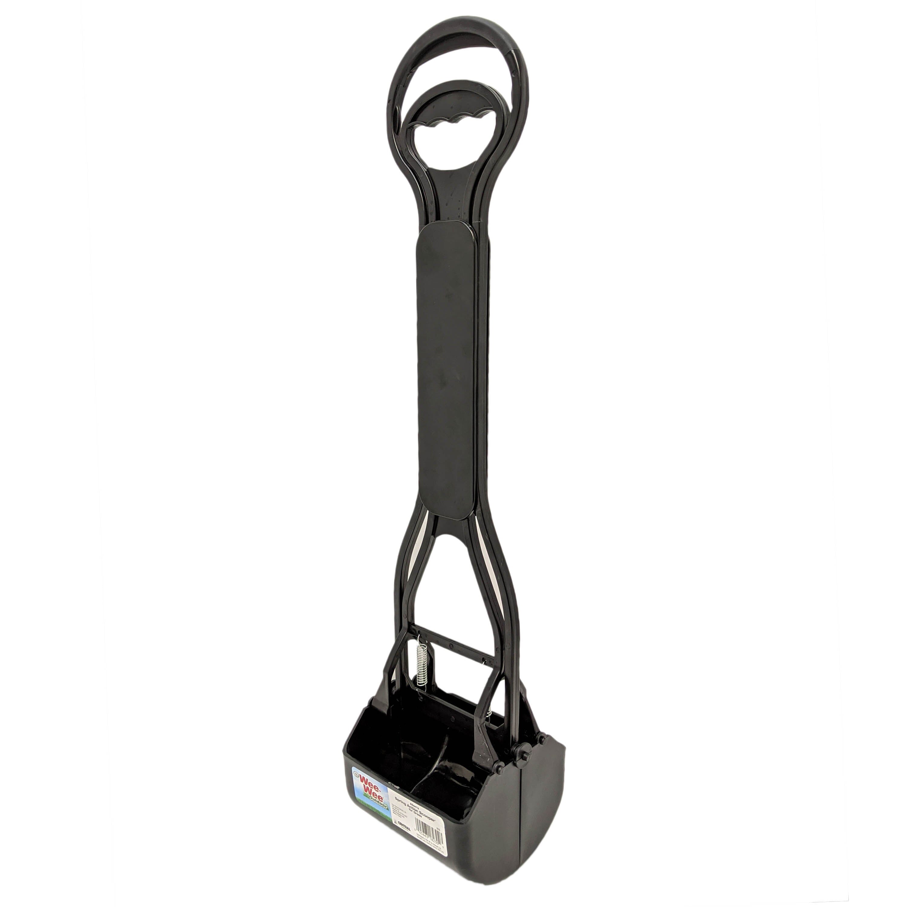 Four Paws Allen's Spring Action Dog Scooper For Grass Standard Black - 5.13 in X 5.5 in X 24.75 in  