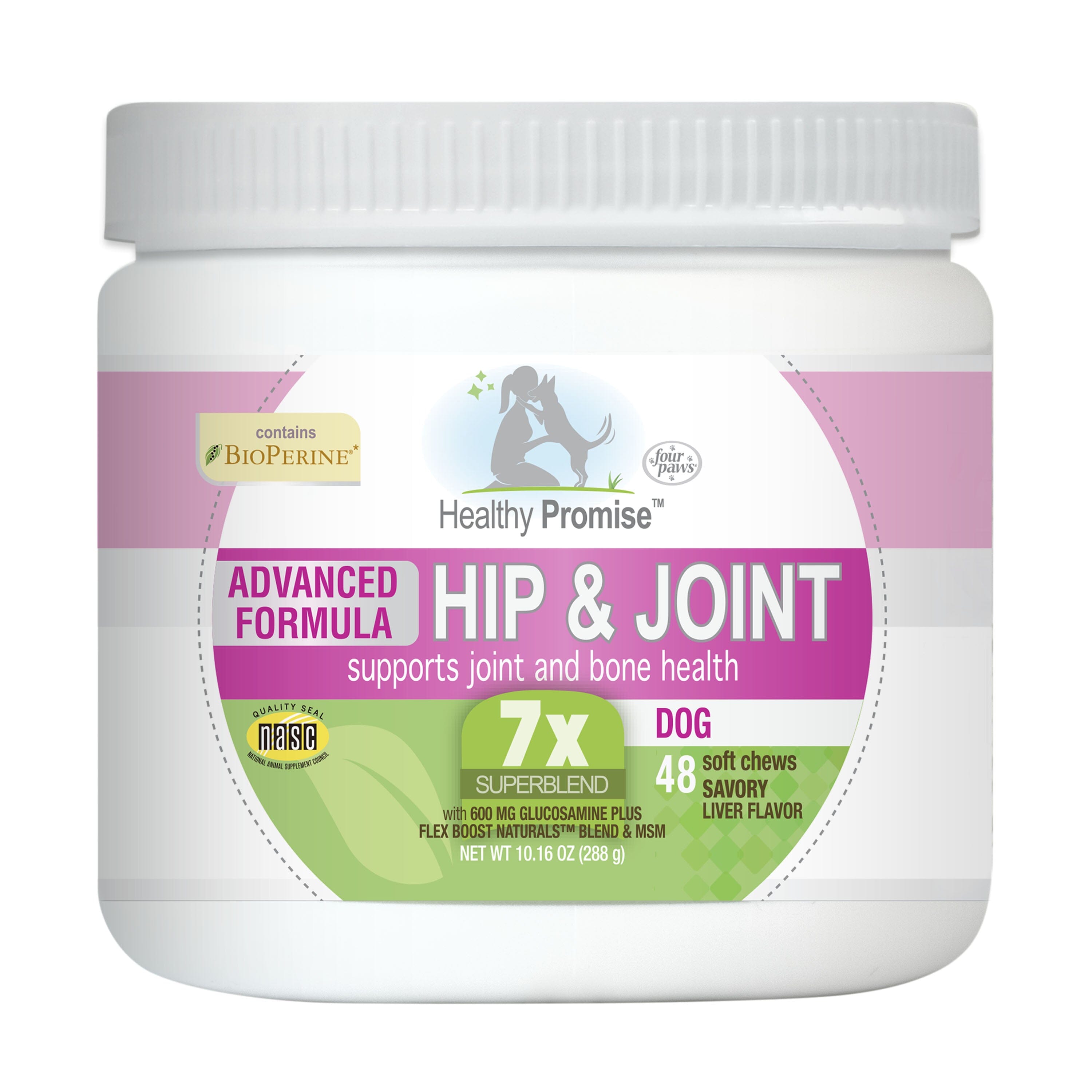 Four Paws Healthy Promise Advanced Formula Hip & Joint Supplement for Dogs Soft Chews Hip & Joint - 48 Count  