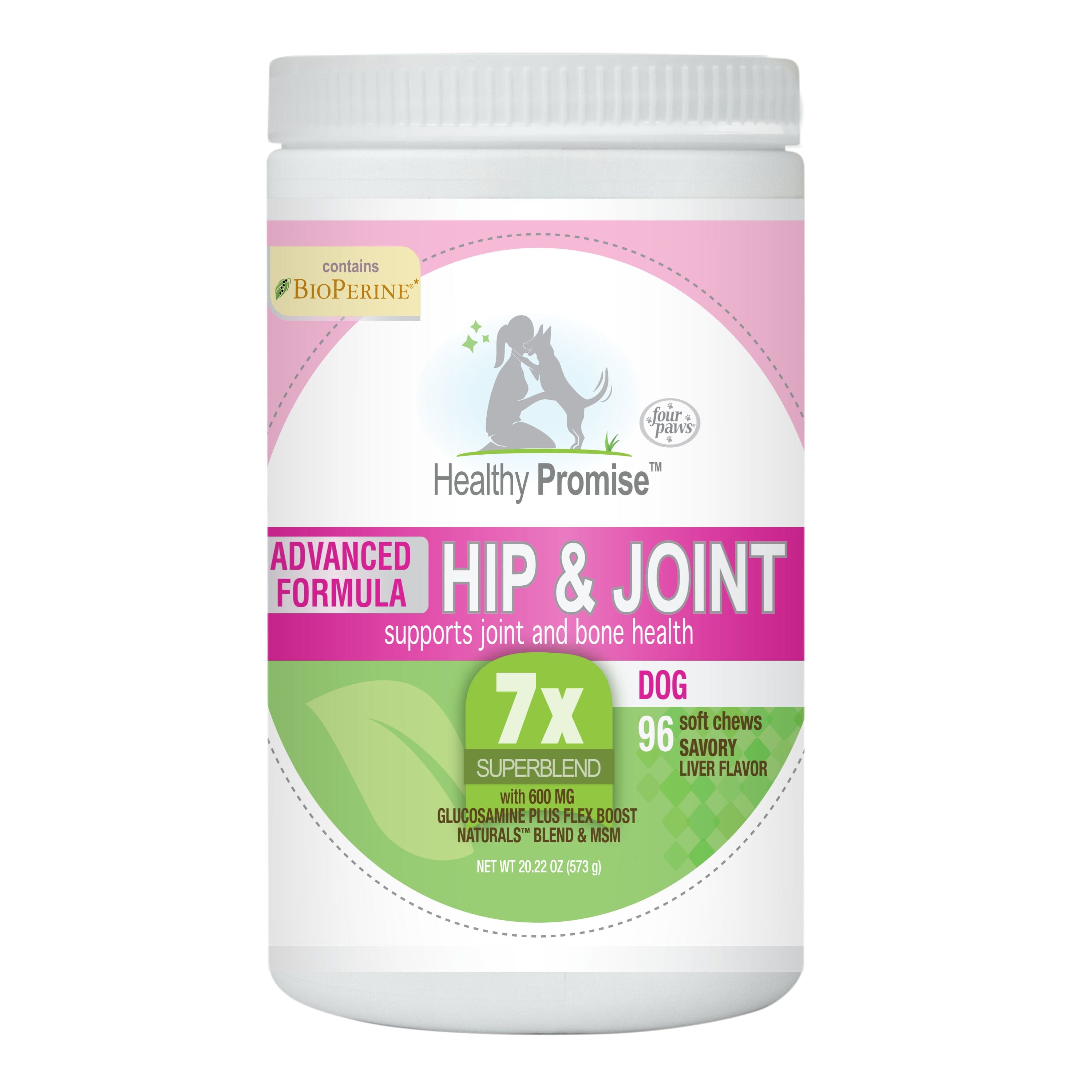 Four Paws Healthy Promise Advanced Formula Hip & Joint Supplement for Dogs Soft Chews Hip & Joint - 96 Count  