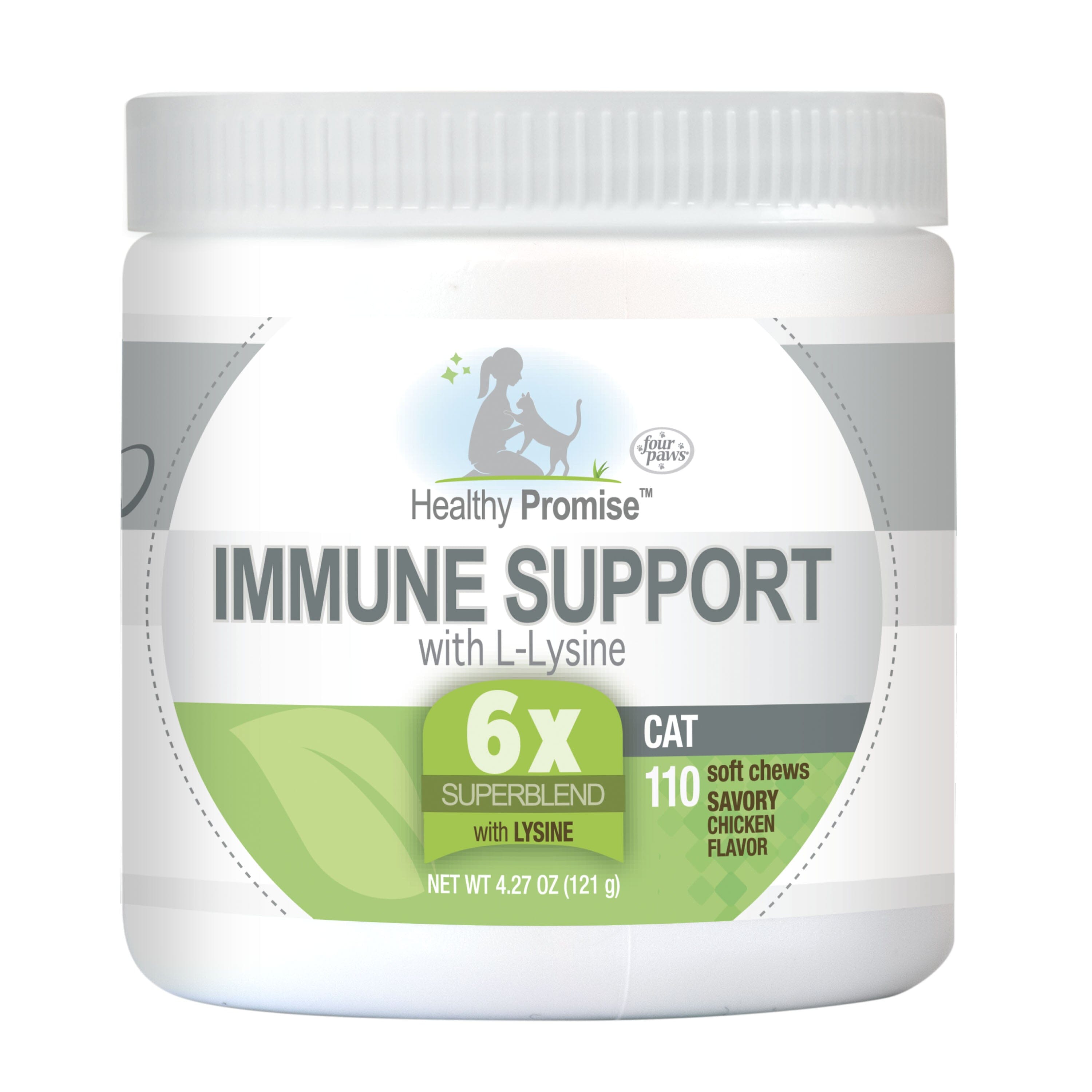 Four Paws Healthy Promise Immune Support with L-Lysine Chews for Cats Immunity - 110 Count  