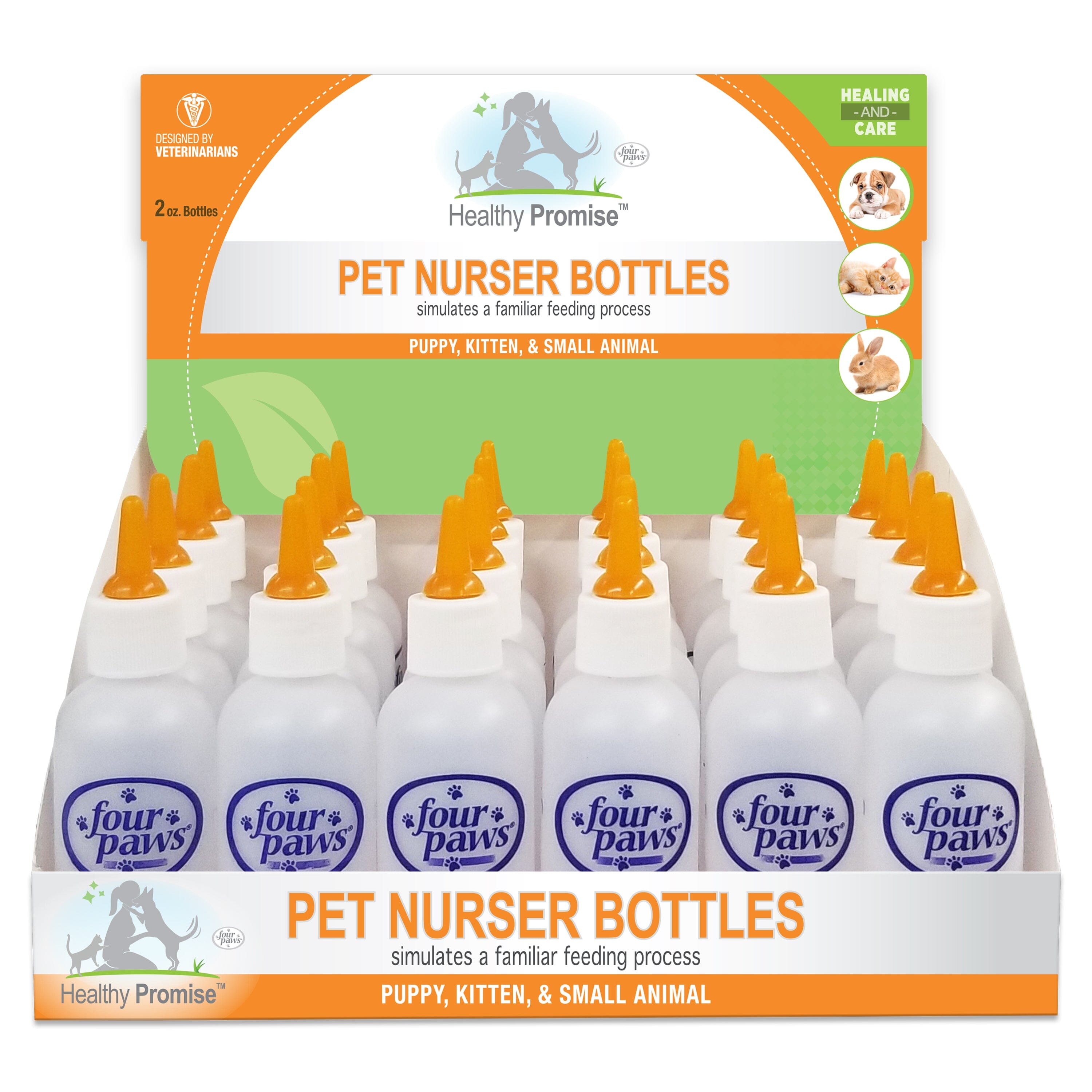 Four Paws Healthy Promise Pet Nurser Bottles Display Case 24 Count - 2 Oz  