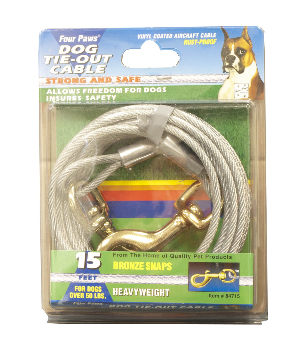 Four Paws Heavy Weight Tie Out Cable Silver - 15 ft  