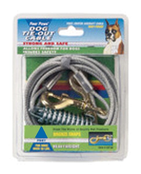 Four Paws Heavy Weight Tie Out Cable Silver - 30 ft  