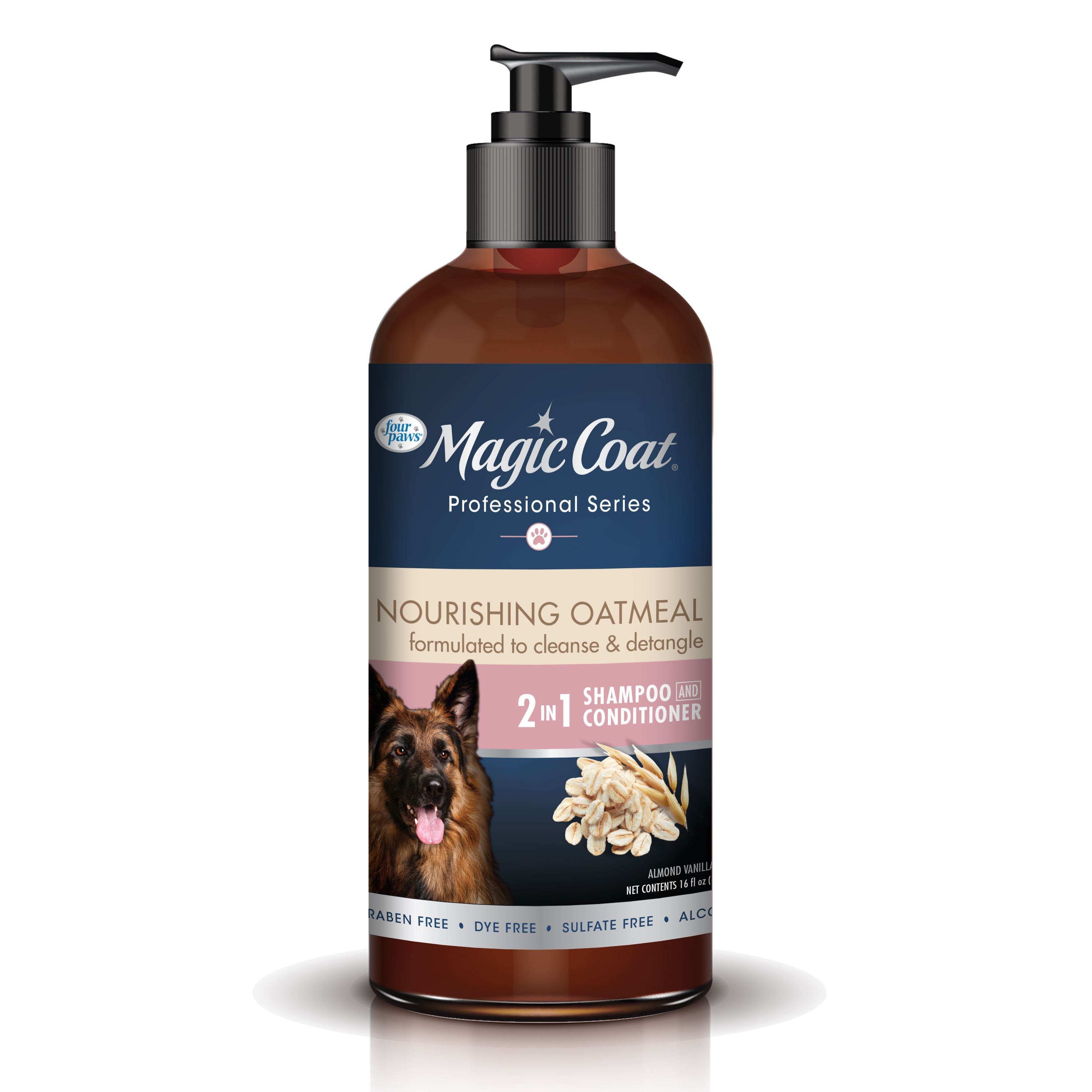 Four Paws Magic Coat Professional Series Nourishing Oatmeal 2 in 1 Dog Shampoo and Conditioner Two in One - 16 Fl. Oz  