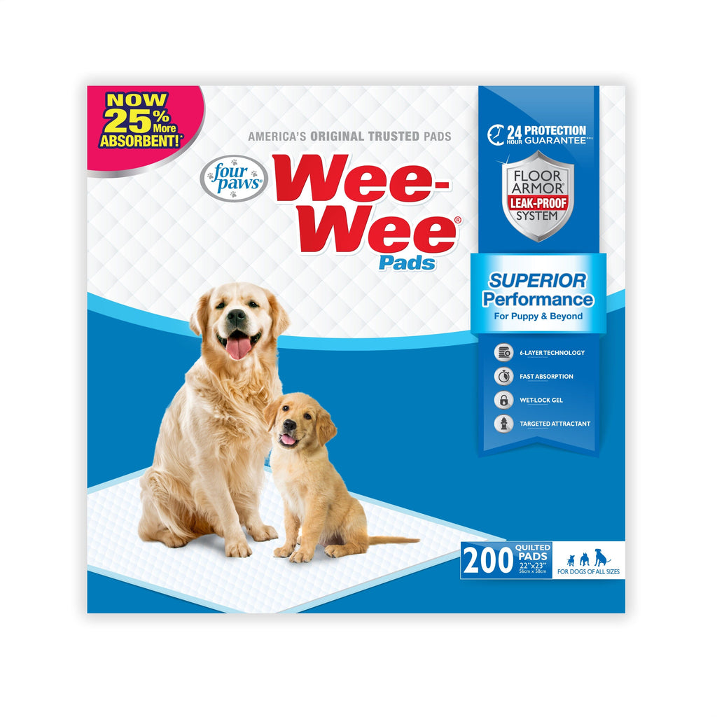 Four Paws Wee Wee Absorbent Pads for Dogs Standard - 200 Count  