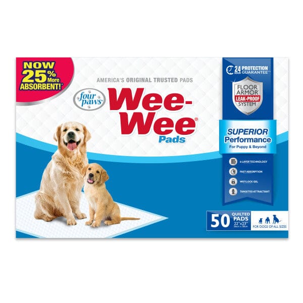 Four Paws Wee Wee Absorbent Pads for Dogs Standard - 50 Count  