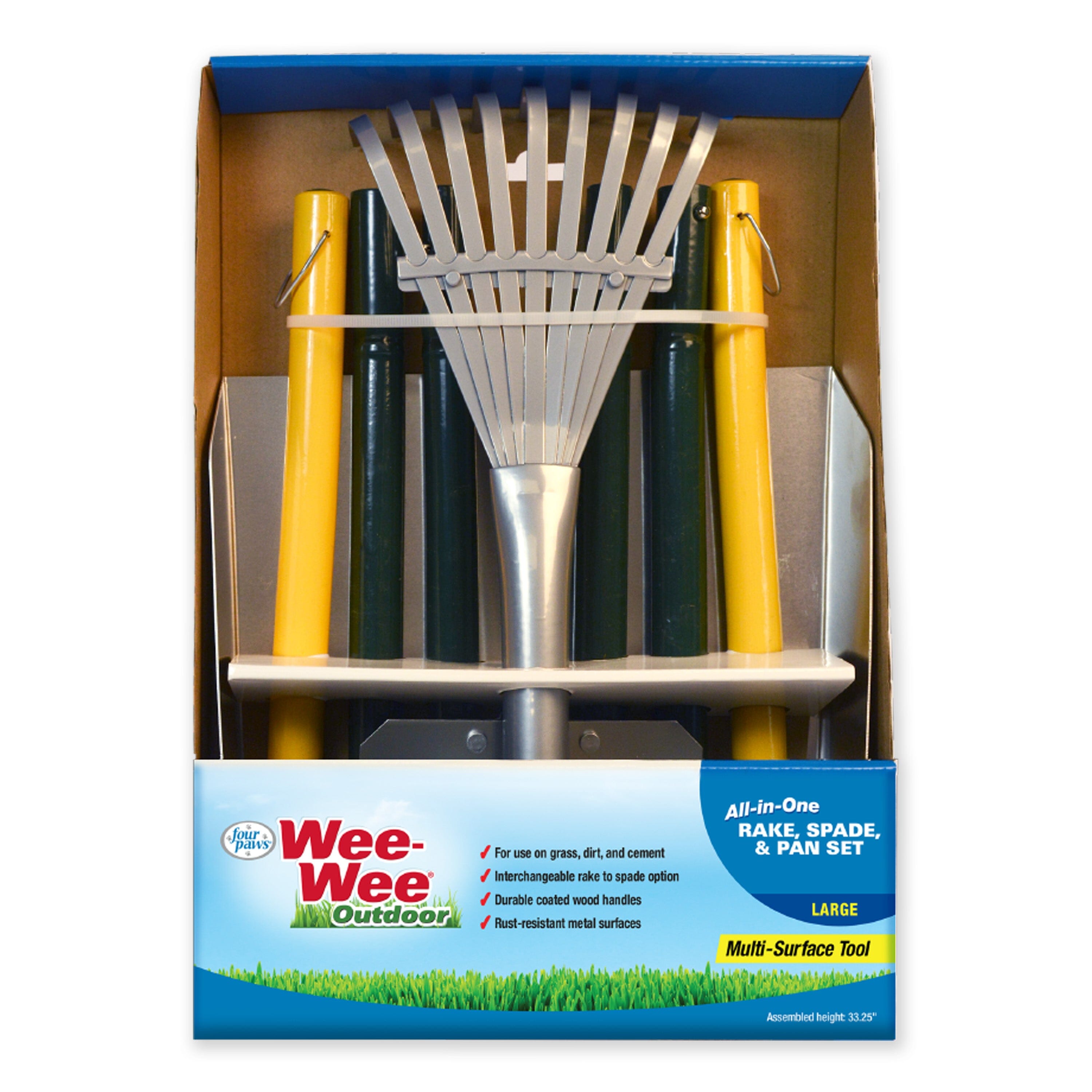 Four Paws Wee-Wee All-in-One Dog Poop Rake, Spade and Pan Set Rake, Spade & Pan - Large - 9.5 in X 10 in X 38 in  