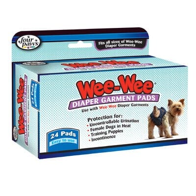 Four Paws Wee-Wee Diaper Garment Pads Dog Diapers - 24 Pack  