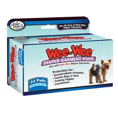 Four Paws Wee-Wee Diaper Garment Pads Dog Diapers - 24 Pack