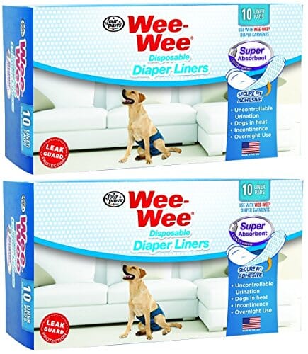 Four Paws Wee-Wee Disposable Dog Diaper Liners - 10 Pack  