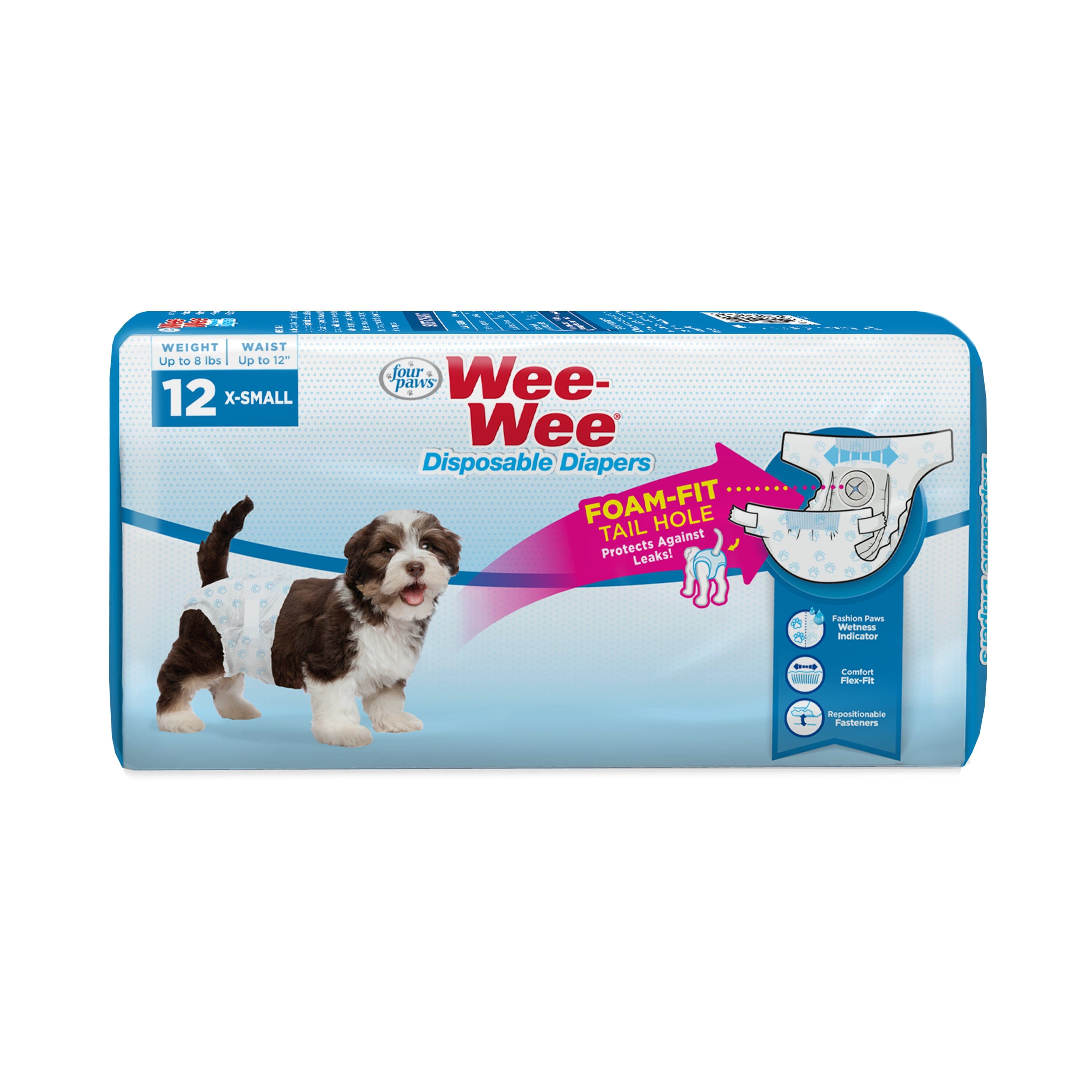 Four Paws Wee-Wee Disposable Dog Diapers Diaper - Extra Small - 12 Count  