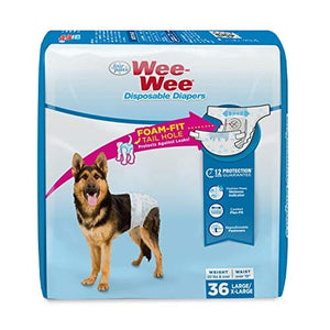 Four Paws Wee-Wee Disposable Dog Diapers - Large / Extra Large - 36 Pack