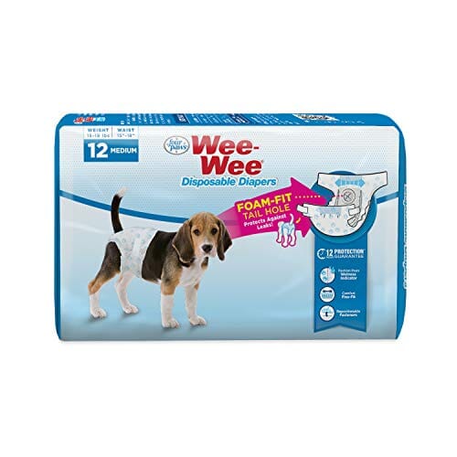 Four Paws Wee-Wee Disposable Dog Diapers - Medium - 12 Pack