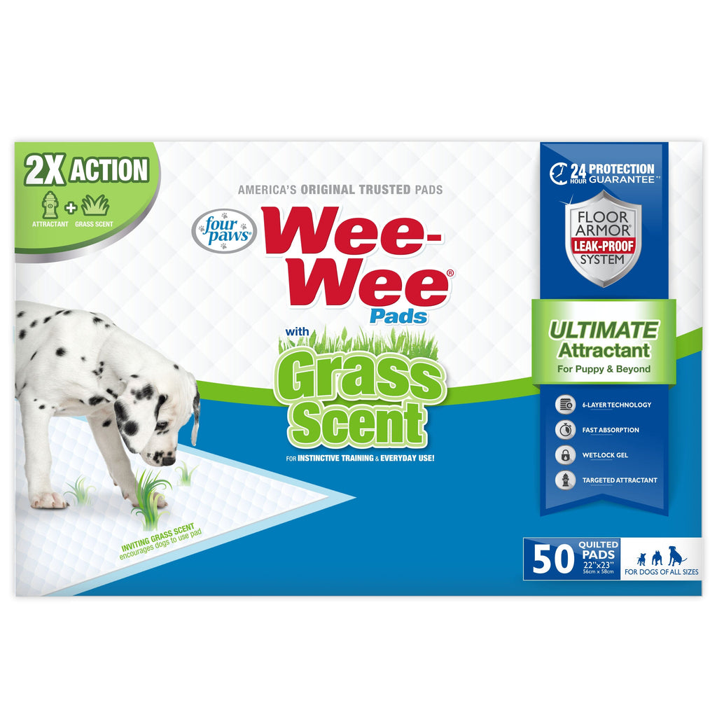 Four Paws Wee-Wee Grass Scented Puppy Pads Grass Scented - 50 Count  
