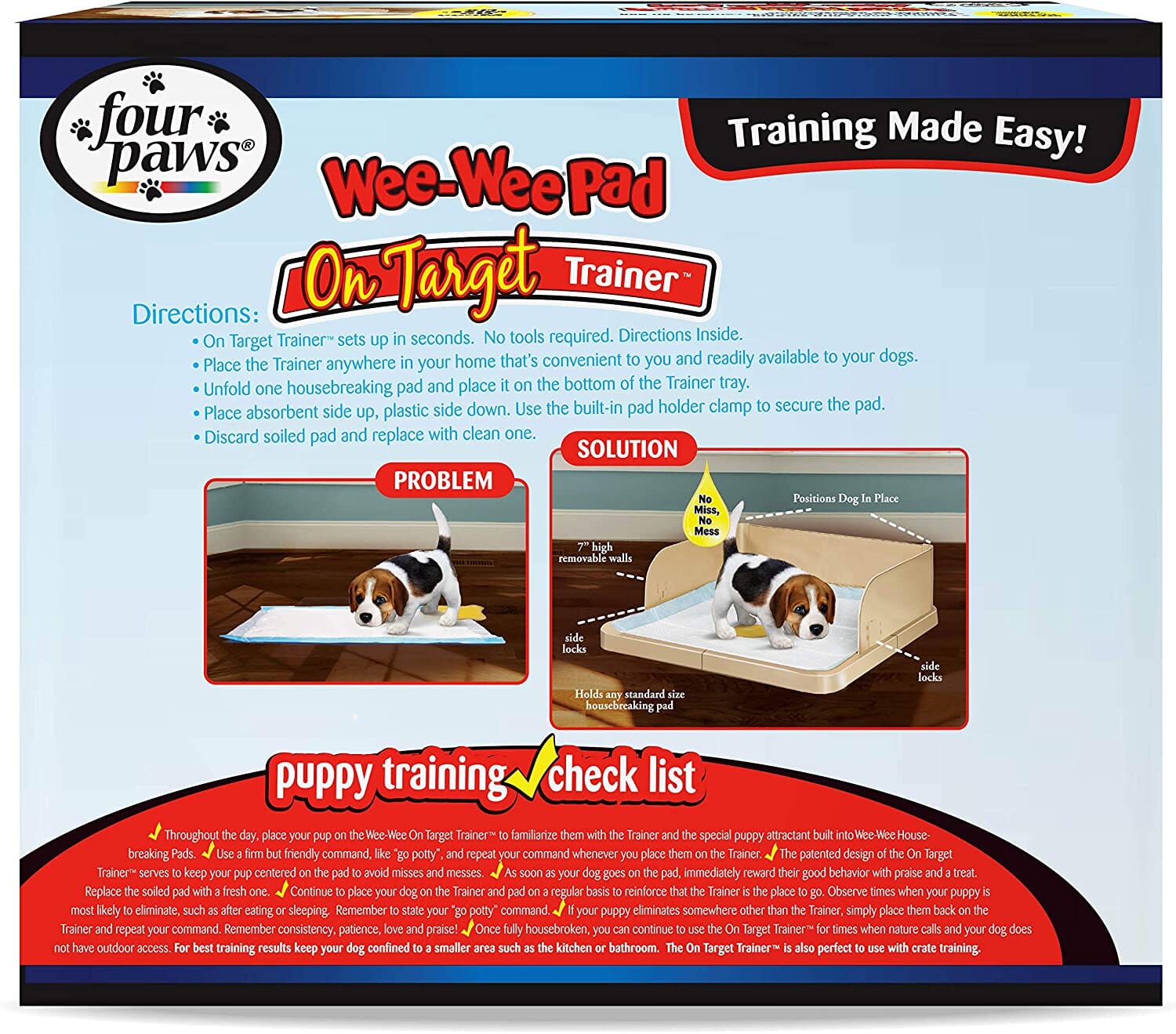 Four Paws Wee-Wee Pad On Target Trainer Dog and Puppy Training Tray  