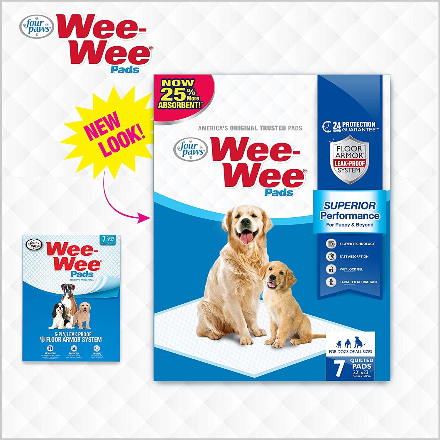 Four Paws Wee-Wee Pads Dog Training Pads - 22 X 23 In - 7 Pack  