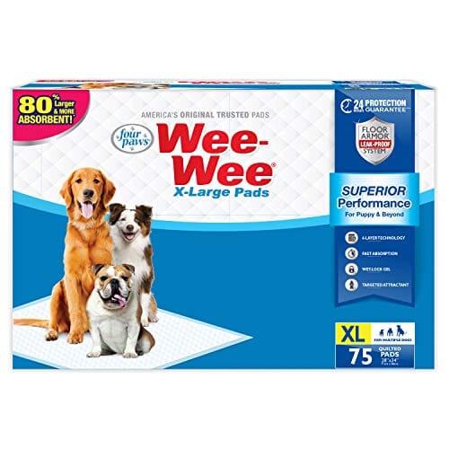 Four Paws Wee-Wee Pads Extra Large Dog Training Pads - 28 X 34 In - 75 Pack  