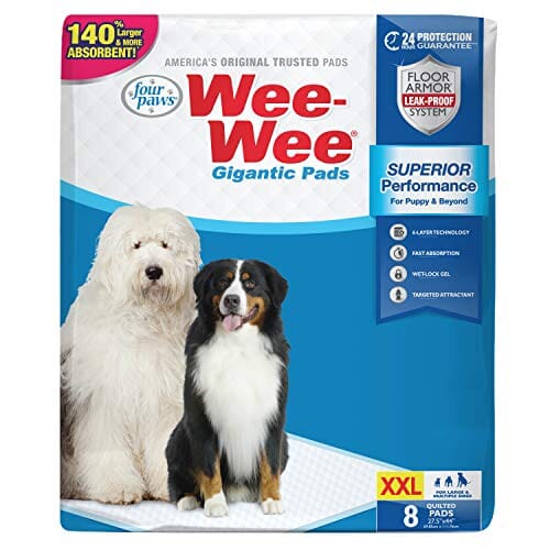 Four Paws Wee-Wee Pads Gigantic Dog Training Pads - 27.5 X 44 In - 8 Pack  