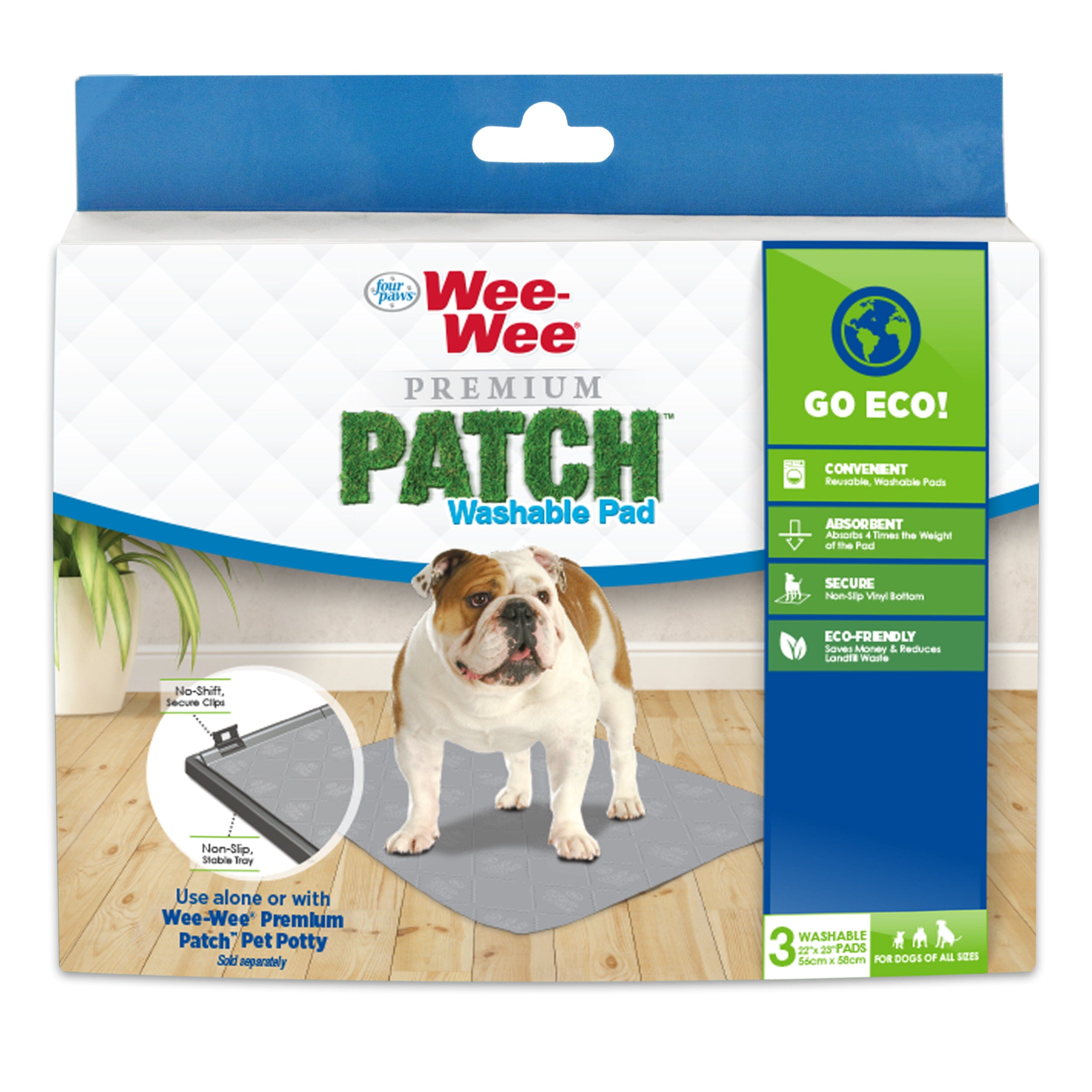 Four Paws Wee-Wee Premium Patch Reusable Pee Pad for Dog - Premium Patch (Washable) - 24.5 in X 25.7 in  