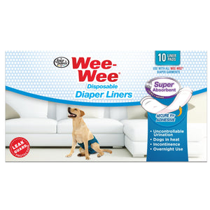 Four Paws Wee-Wee Super Absorbent Disposable Dog Diaper Liners Diaper Liner - One Size ...