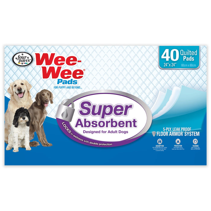 Four Paws Wee-Wee Super Absorbent Pads for Dogs Super Absorbent - 40 Count
