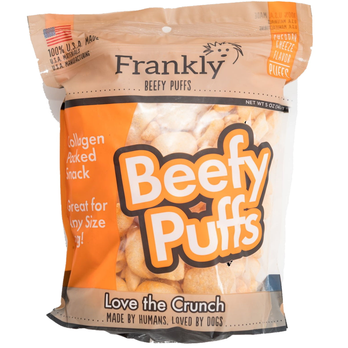 Frankly Pet Beefy Puffs Cheese Crunchy Dog Treats - 2.5 oz  