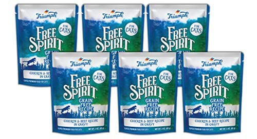 Free Spirit Grain-Free Cat Pouch Canned Cat Food - Chicken and Beef - 3 Oz - Case of 24