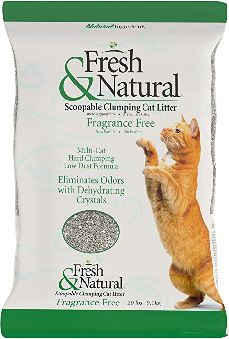 Fresh & Natural Fragrance Free Bag Cat Litter - 20 lb Bag