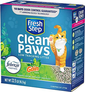 Fresh Step Clean Paws Cat Litter - Gain Scent - 22.5 Lbs