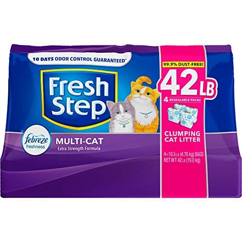 Fresh Step Multi-Cat Clumping Cat Litter with Febreze - 42 Lbs  