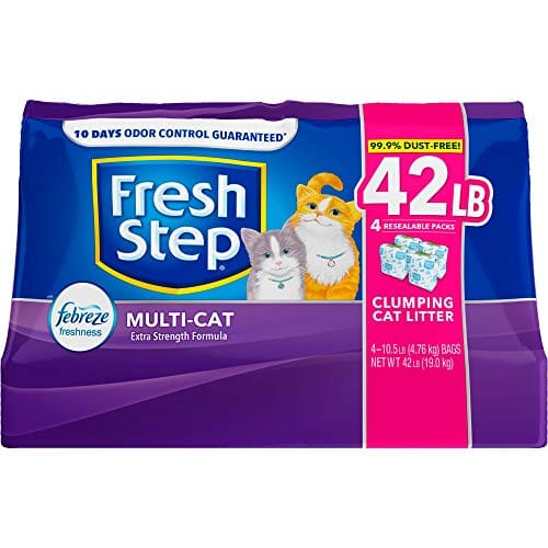 Fresh Step Multi-Cat Clumping Cat Litter with Febreze - 42 Lbs