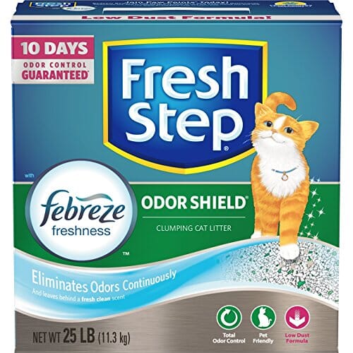 Fresh Step Odor Shield Clumping Cat Litter with Febreze - 25 Lbs