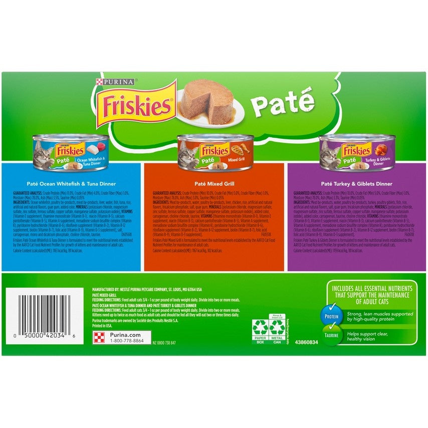 Friskies Classic Pate Variety Pack Canned Cat Food  