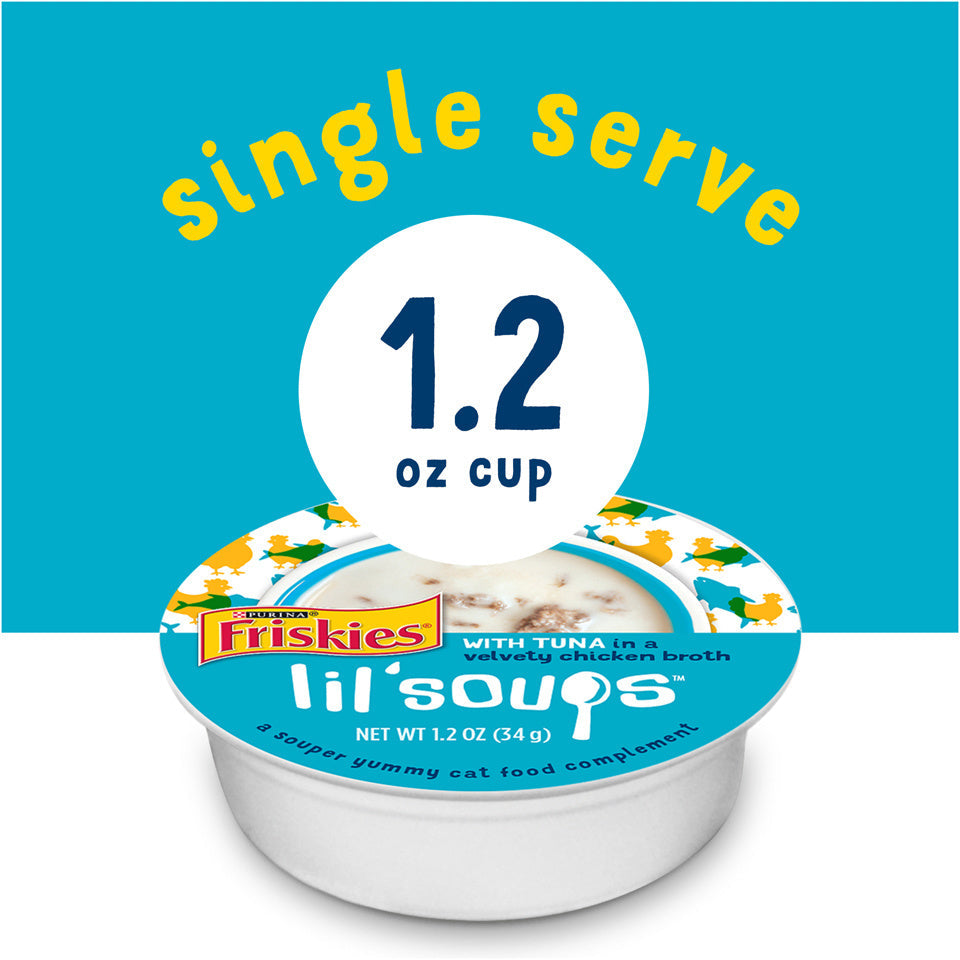 Friskies Natural Grain-Free Lil' Soups With Tuna In Chicken Broth Cat Food Compliment  