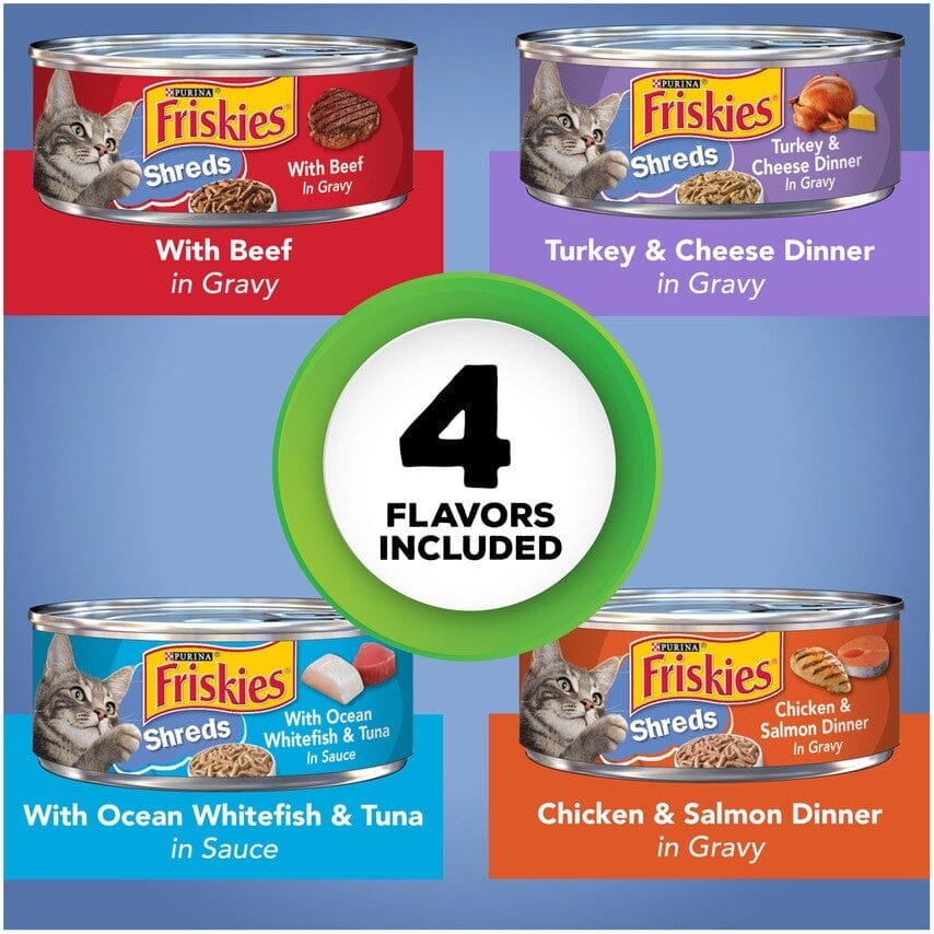 Friskies Shreds Variety Pack Canned Cat Food Pet Life