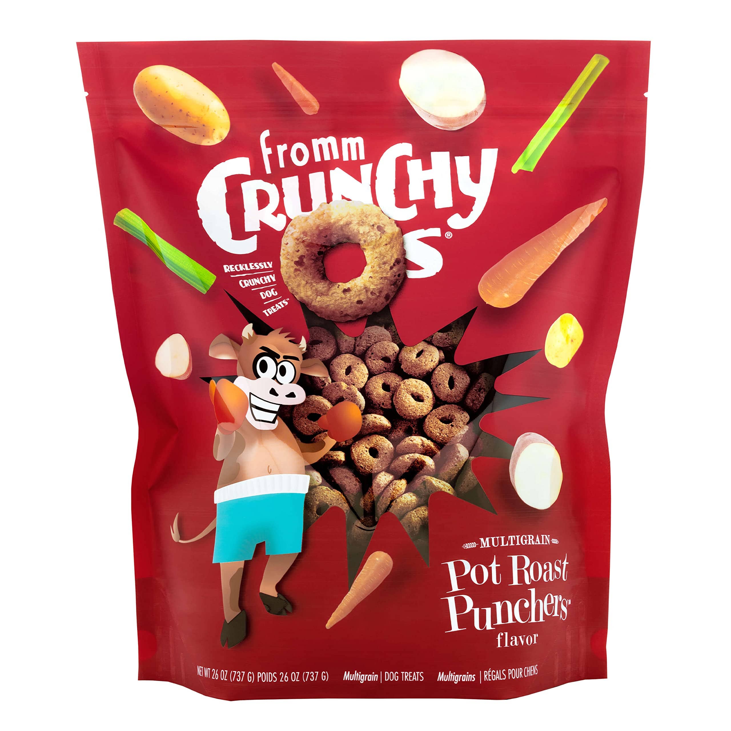 FROMM CrunchyO's Pot Roast Punchers Beef Pork and Sweet Potato Crunchy Dog Treats - 26 Oz  