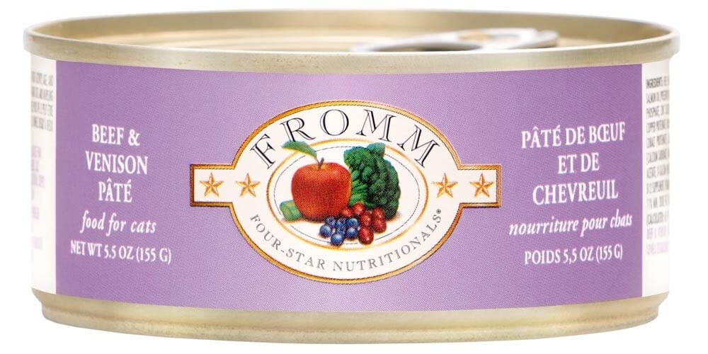 FROMM Four-Star Nutritionals Beef and Venison Pate Canned Cat Food - 5.5 Oz - Case of 12  