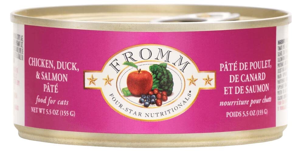 FROMM Four-Star Nutritionals Chicken Duck and Salmon Pate Canned Cat Food - 5.5 Oz - Case of 12  