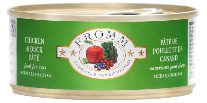 FROMM Four-Star Nutritionals Chicken & Duck Pate Canned Cat Food - 5.5 Oz - Case of 12