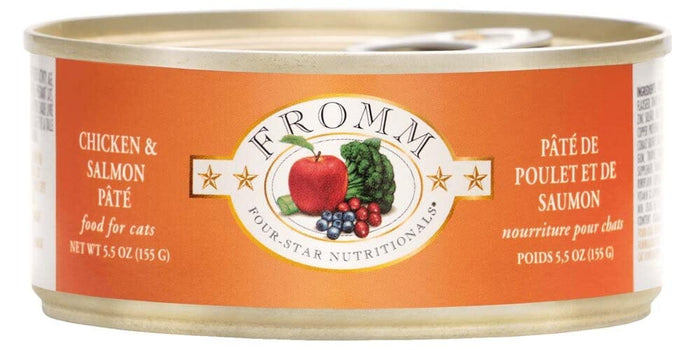 FROMM Four-Star Nutritionals Chicken & Salmon Pate Canned Cat Food - 5.5 Oz - Case of 12
